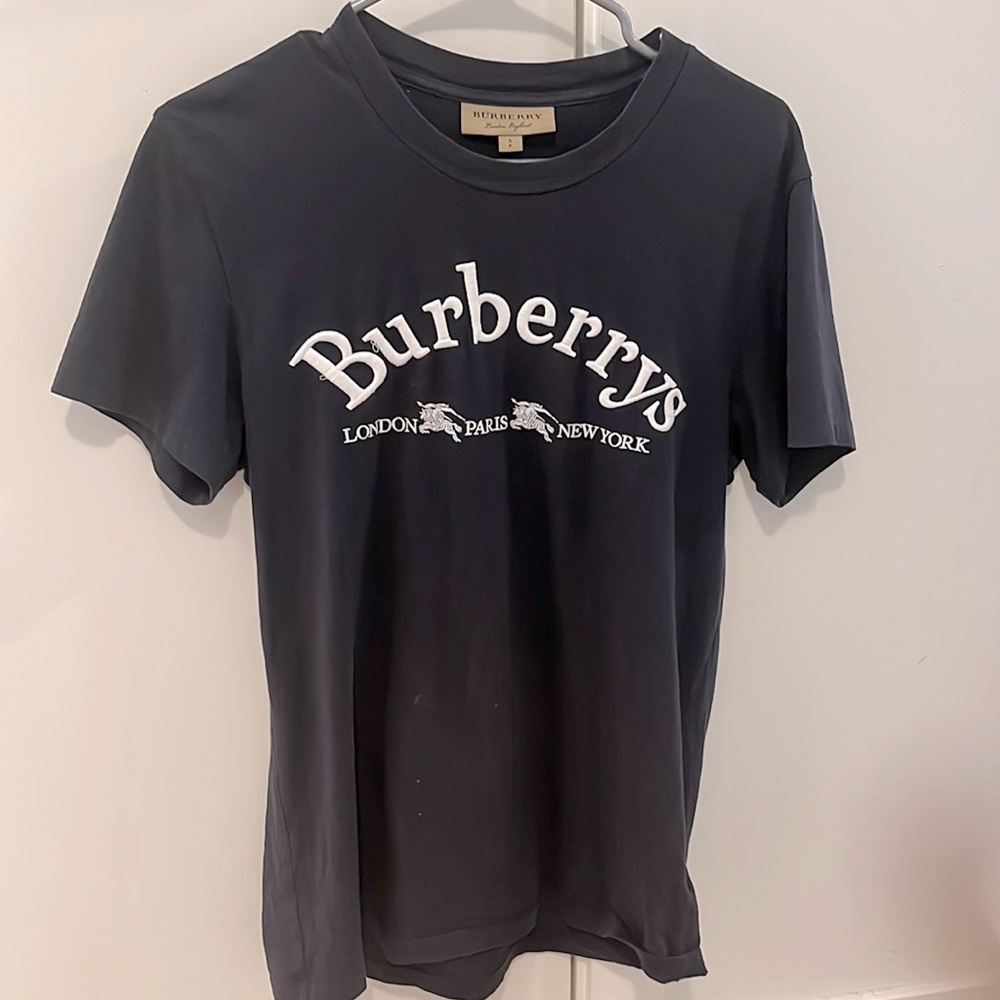 Burberry T-shirt men navy blue small size